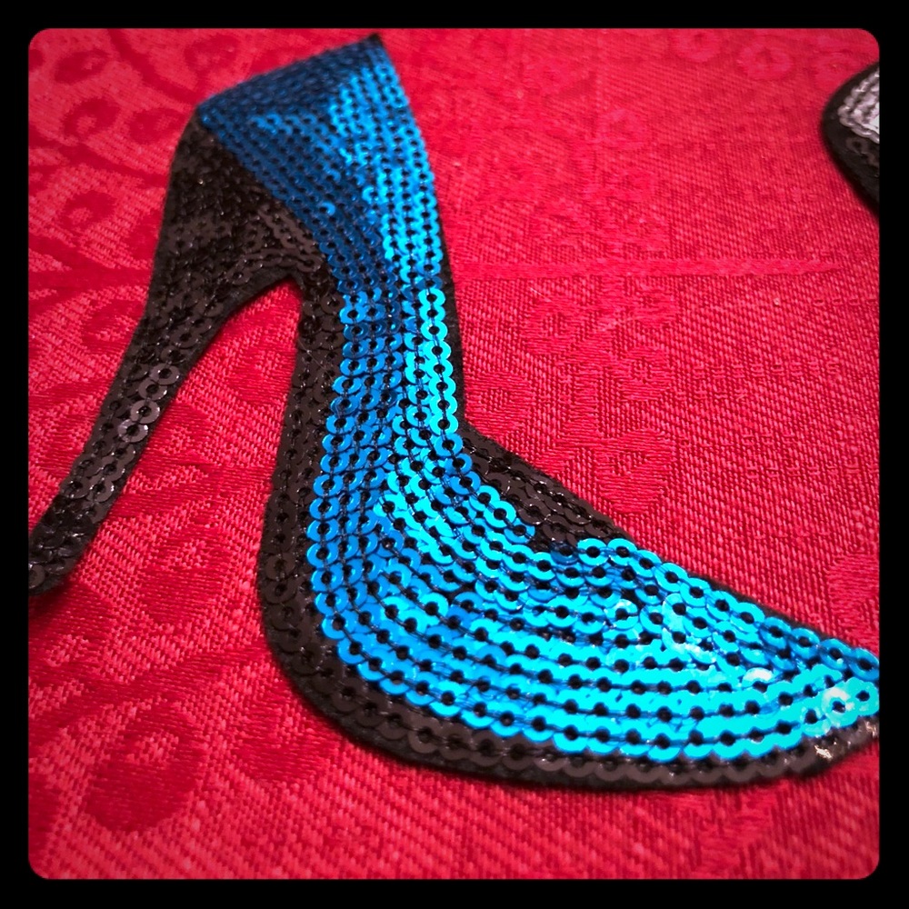 High Heeled Sequin Shoe Embroidered Iron-on Patch